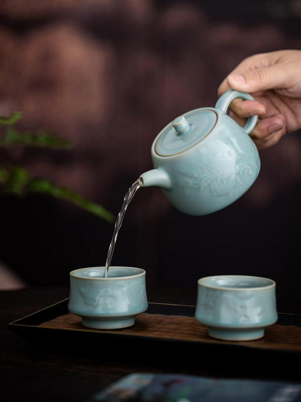 Shendu Ru Porcelain Tea Set – Sky Celadon Chinese Teapot Set